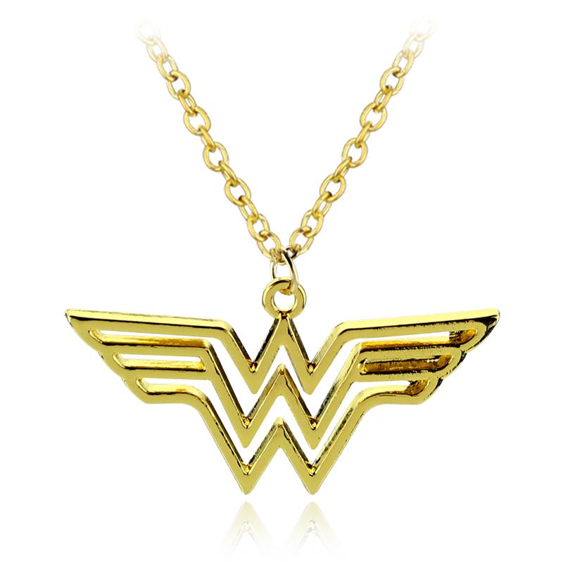 Fashioned Golden Wonder Woman Logo Pendant