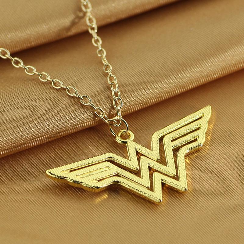 Fashioned Golden Wonder Woman Logo Pendant
