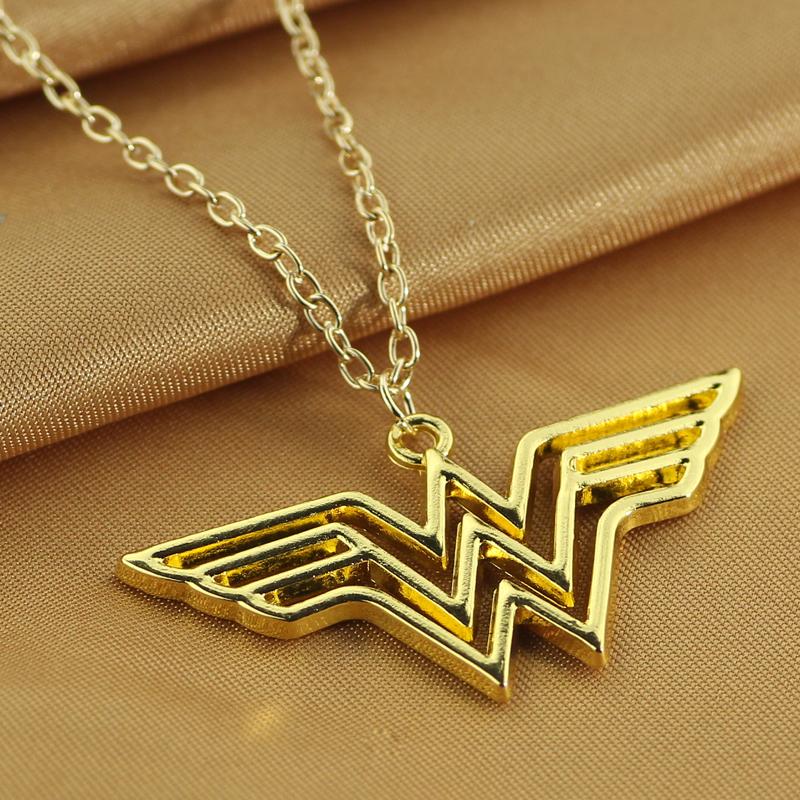 Fashioned Golden Wonder Woman Logo Pendant