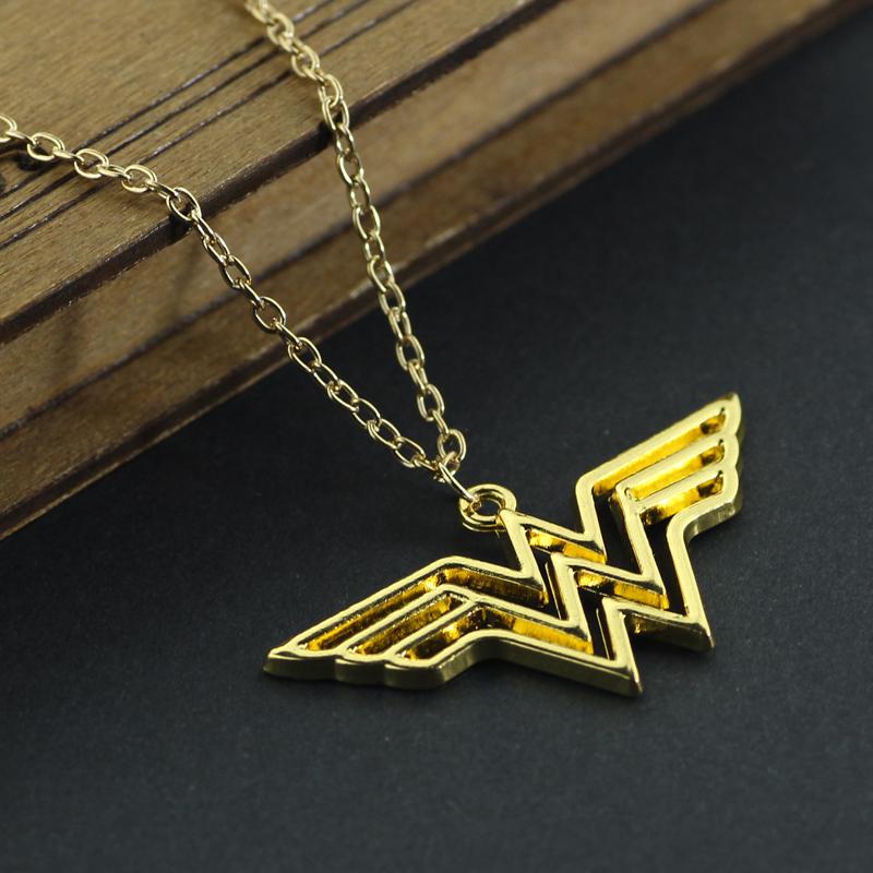 Fashioned Golden Wonder Woman Logo Pendant